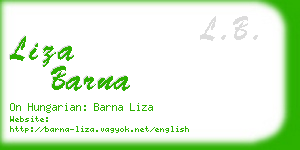 liza barna business card